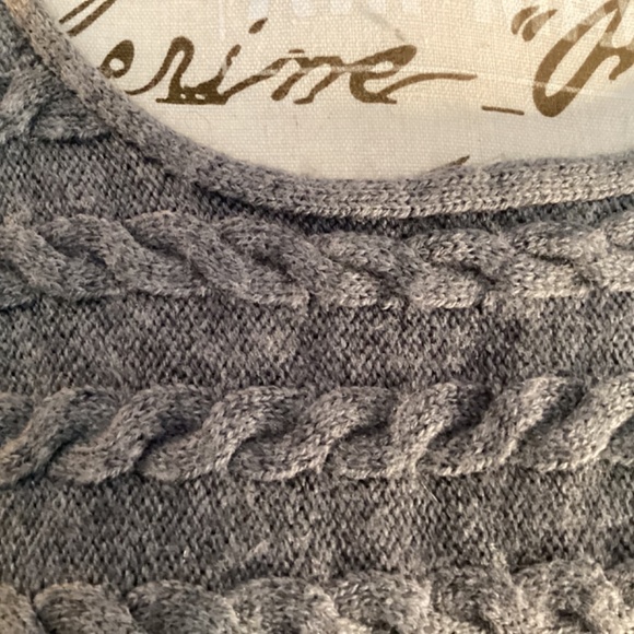 Gray Cable Knit Wool/Mix Sweater - Picture 2 of 5
